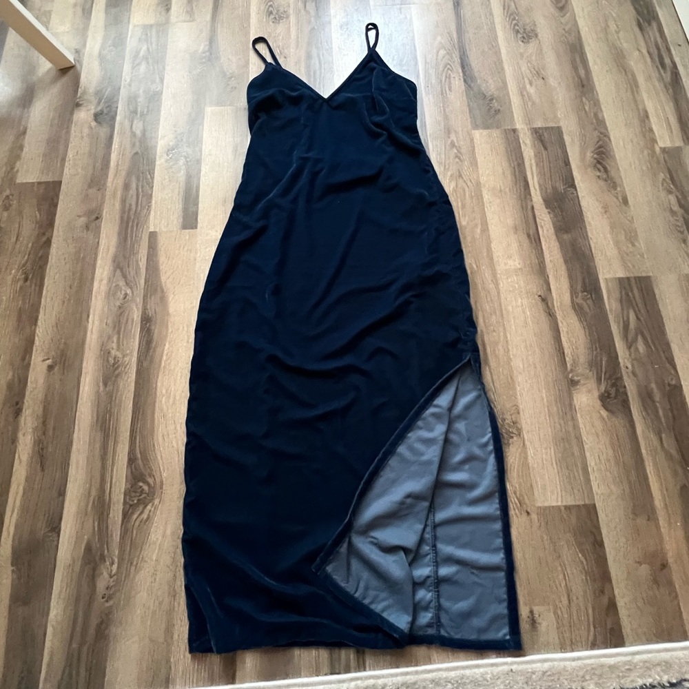 Old Navy velvet long slitted dress
